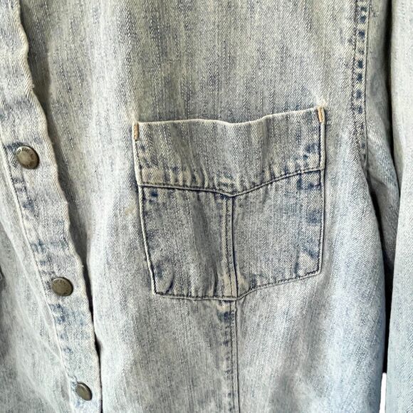 NY Jeans New York & Company Blue Denim Jean Button Up Jacket Shacket Sz XL - Picture 4 of 6